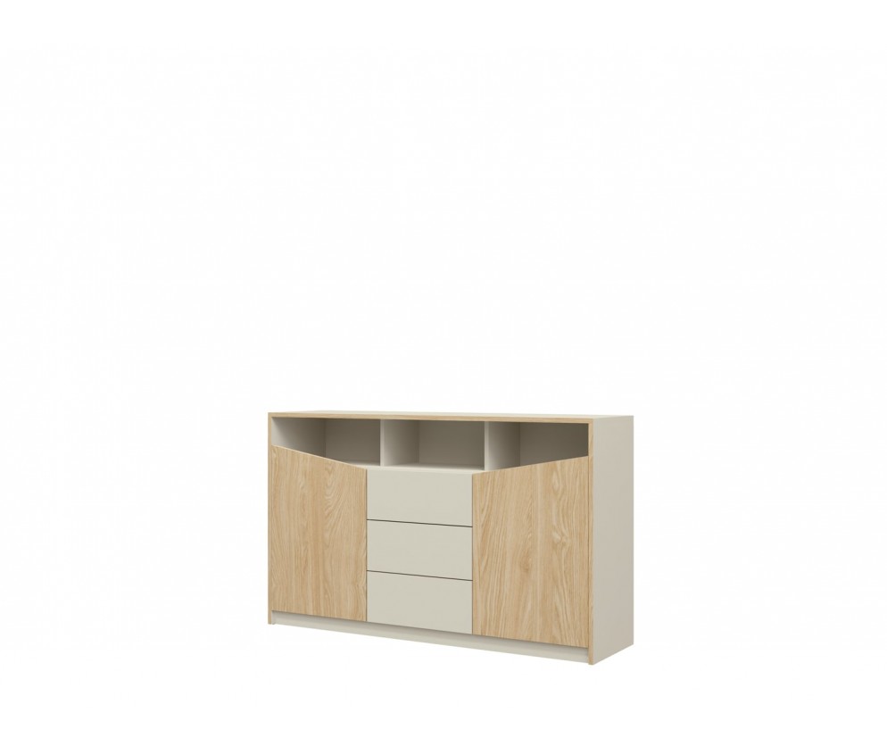 Kommode Amber 2D3S 150 Grau-Beige / Oliveneiche