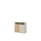 Kommode Amber 1D3S 100 Grau-Beige / Oliveneiche