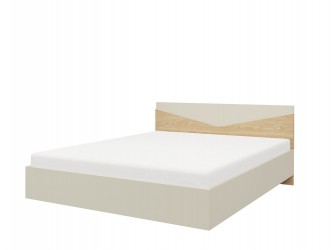 Bett Amber 165 Grau-Beige / Oliveneiche