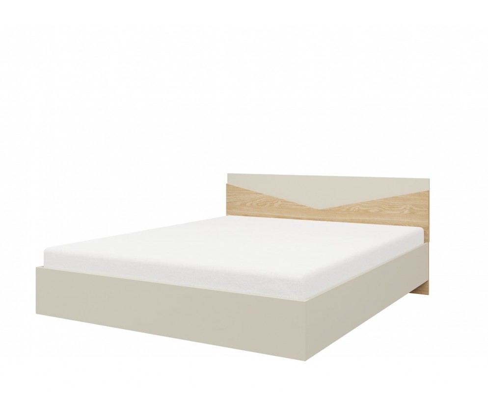 Bett Amber 165 Grau-Beige / Oliveneiche