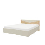 Bett Amber 165 Grau-Beige / Oliveneiche