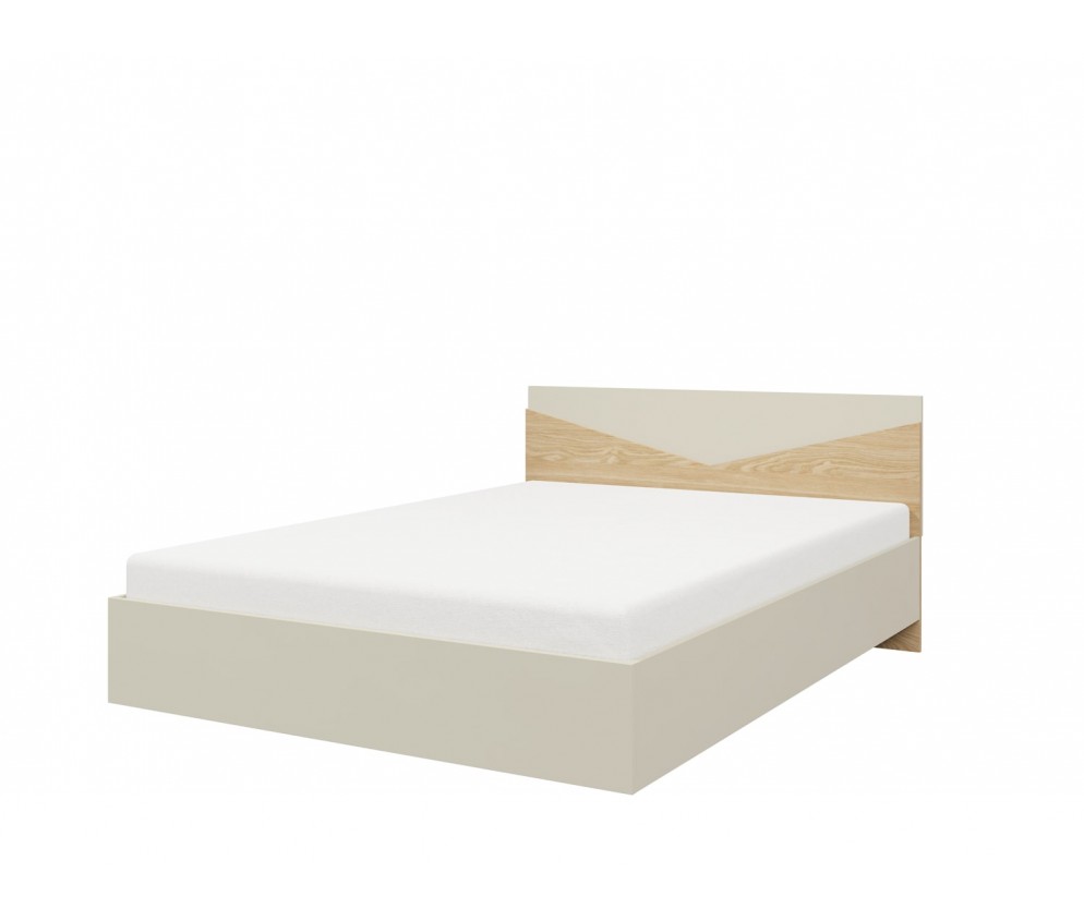 Bett Amber 145 in Grau-Beige / Oliveneiche