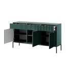 Kommode Viva 154 Labrador Green/Schwarz Gestell/Gold Griff