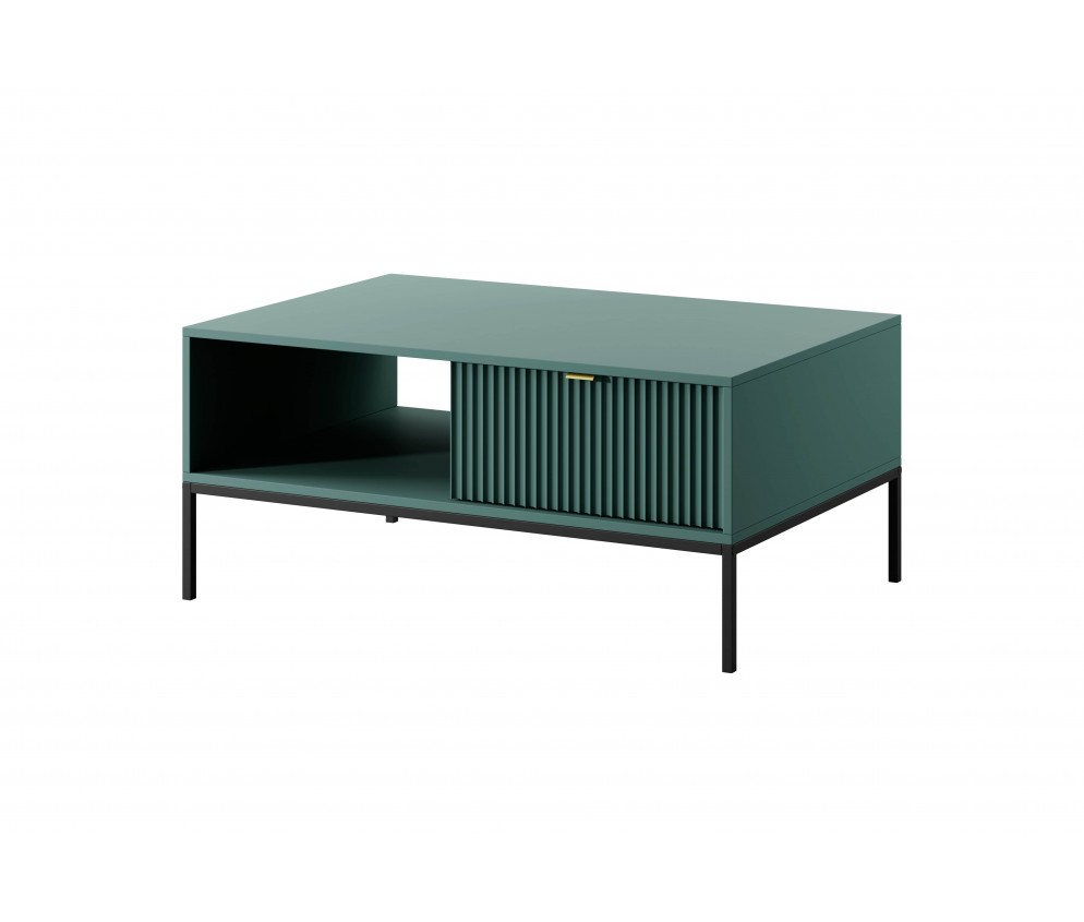 Couchtisch Viva 104 Labrador Green/Schwarz Gestell/Gold Griff