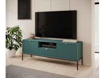 RTV-Schrank Viva 154 Labrador Green/Schwarz Gestell/Gold Griff