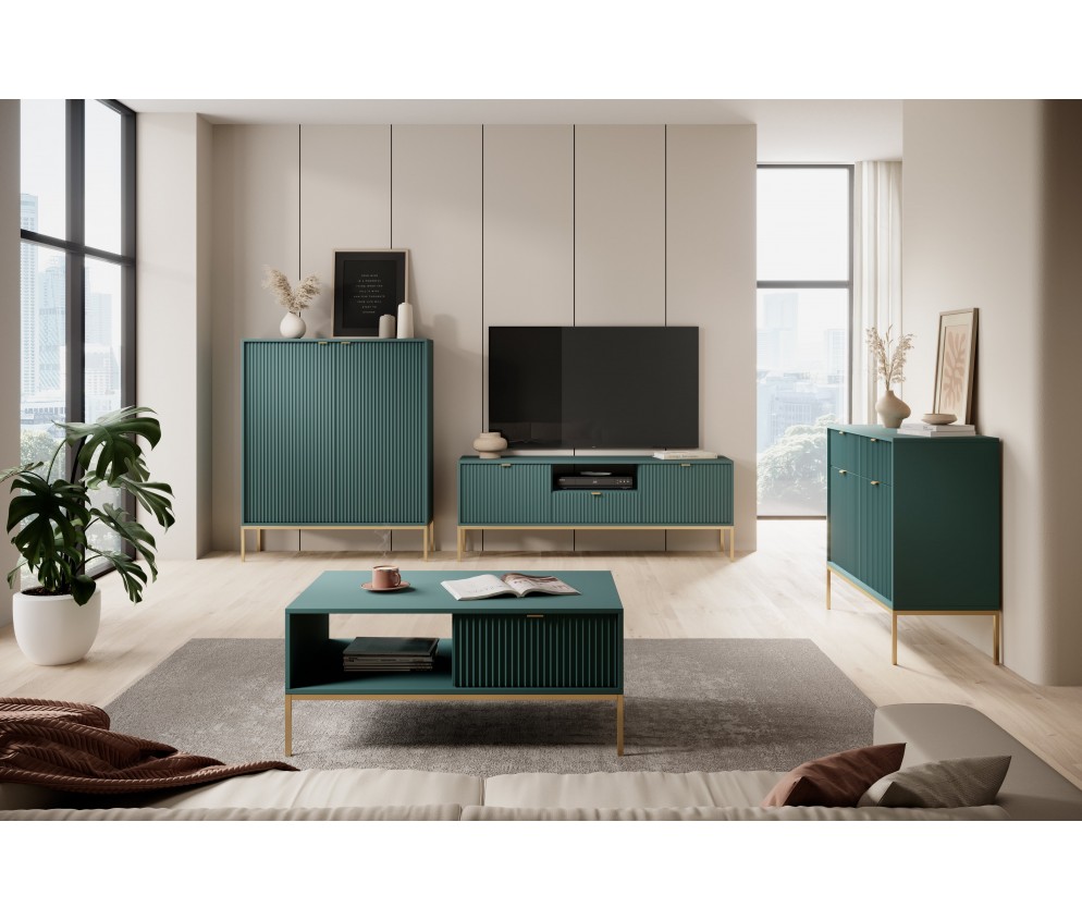 Kommode Viva 104 Labrador Green/Gold Gestell/Gold Griff