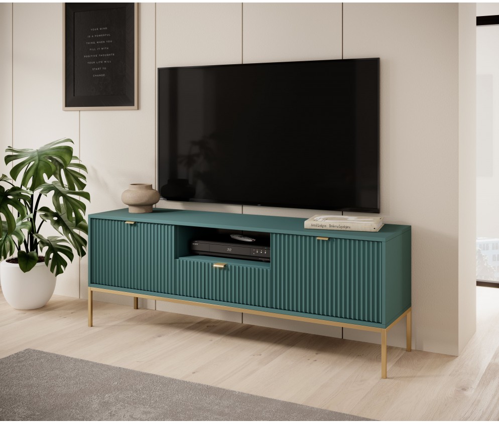 RTV-Schrank Viva 154 Labrador Green/Gold Gestell/Gold Griff