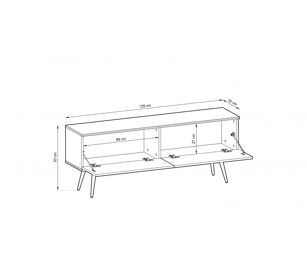 RTV-Schrank 135 AVA mit Beinen