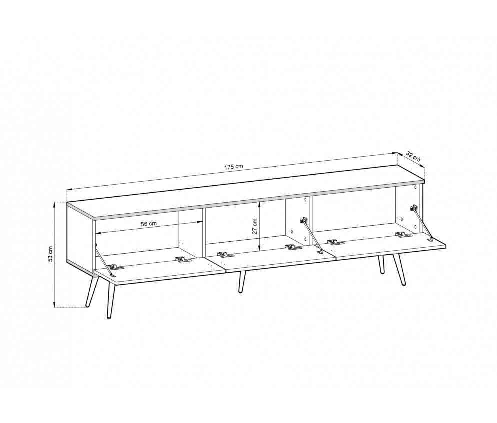 RTV-Schrank 175 AVA MDF mit Beinen