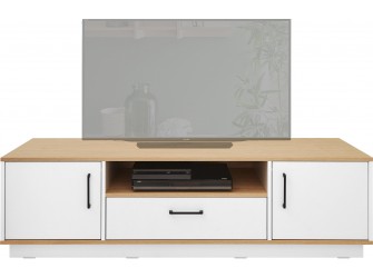 Schrank-RTV Summer 160 2D1SZ Eiche Biskuit/Weiß