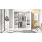 Schrank Carmen 200 Weiß/Marmor Bianco