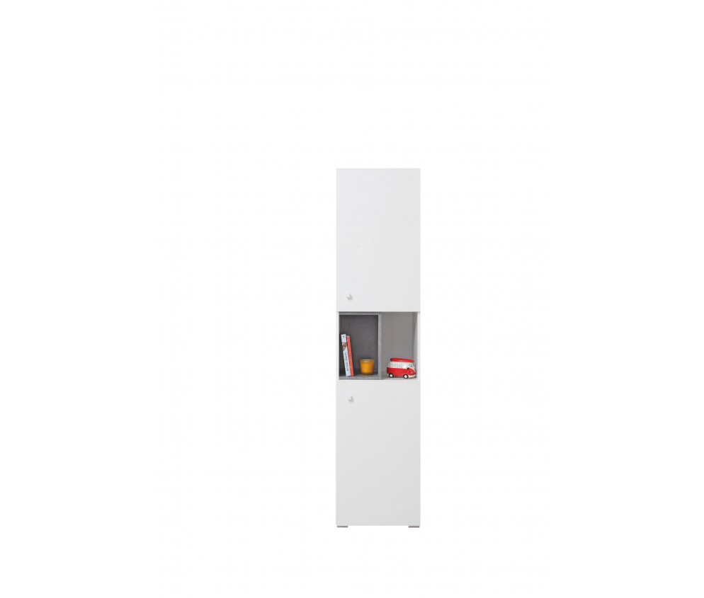 Schrank Sam 45 2D Weiß Lux/Beton RECHTS/lINKS