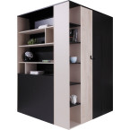 Schrank Plan 135 RECHTS/LINKS Schwarz/Eiche/Beige