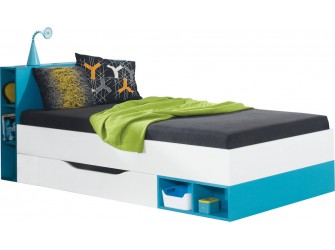 Bett Kamaro 90 Weiß Lux / Türkis