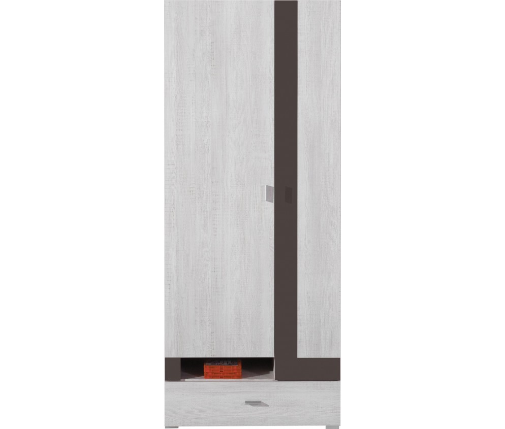 Schrank Naomi 80 2D1SZ Kiefer Bielona/Earth