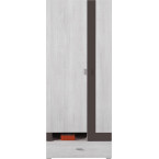 Schrank Naomi 80 2D1SZ Kiefer Bielona/Earth