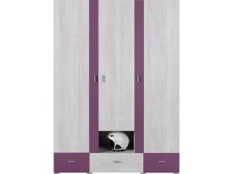 Schrank Naomi 140 3D3SZ Kiefer Bielona/Viola