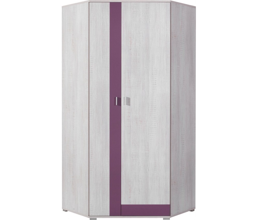 Schrank Naomi 90 2D Kiefer Bielona/Viola Ecke