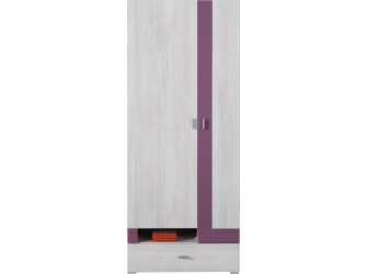 Schrank Naomi 80 2D1SZ Kiefer Bielona/Viola