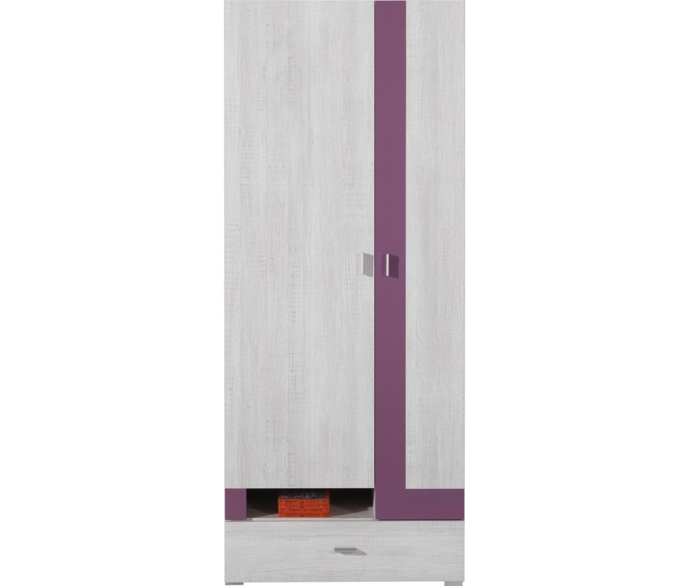 Schrank Naomi 80 2D1SZ Kiefer Bielona/Viola