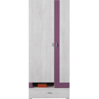 Schrank Naomi 80 2D1SZ Kiefer Bielona/Viola