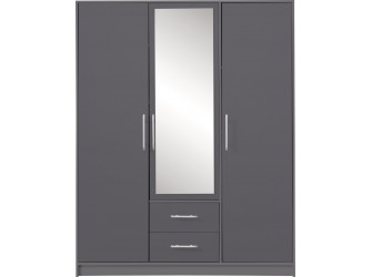 Schrank Simon 150 3D2SZ Anthrazit mit Spiegel