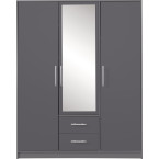 Schrank Simon 150 3D2SZ Anthrazit mit Spiegel