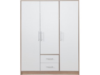 Schrank Simon 150 3D2SZ Eiche Sonoma/Weiß Lux