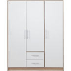 Schrank Simon 150 3D2SZ Eiche Sonoma/Weiß Lux