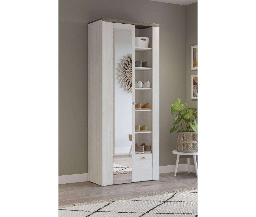 Schrank Lola 80 Sibiu Larche/Sonoma Truffel mit Spiegel