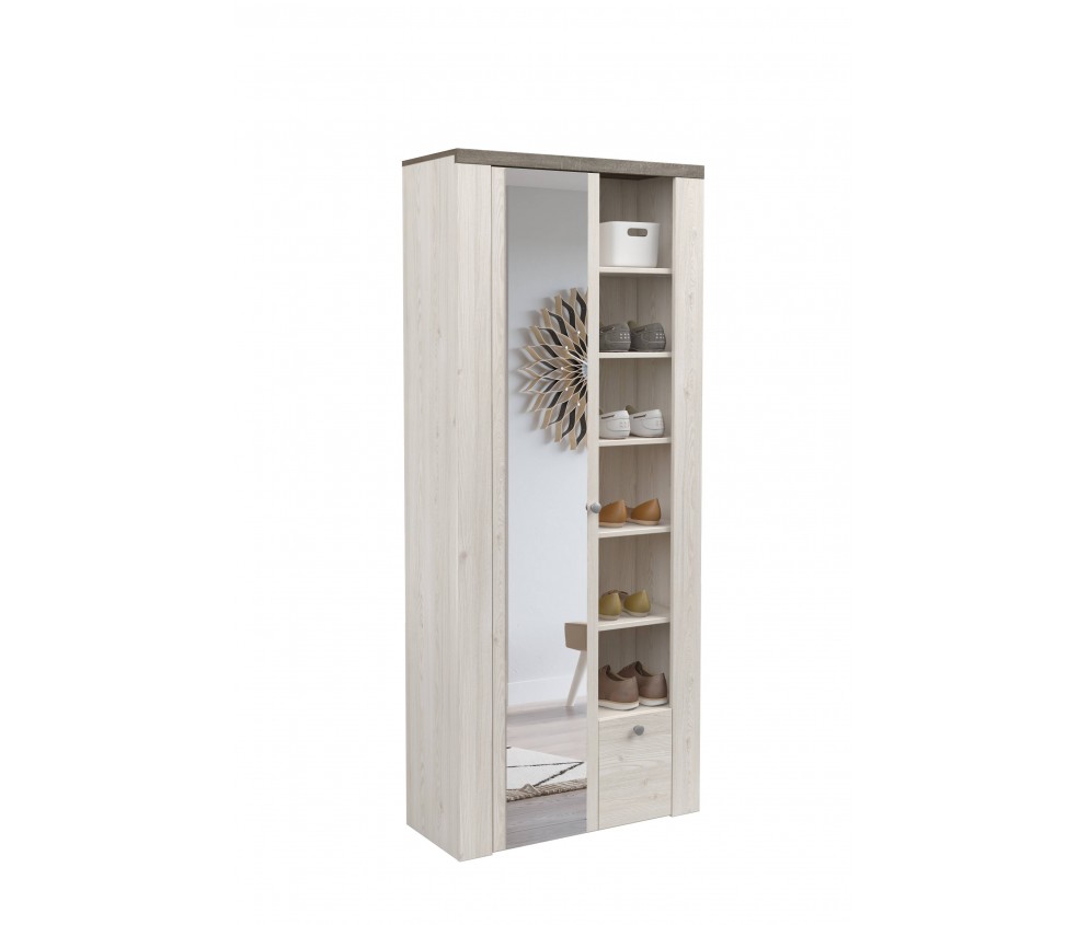 Schrank Lola 80 Sibiu Larche/Sonoma Truffel mit Spiegel