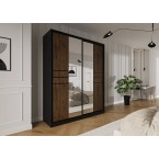 Schiebeschrank Trend 8 200 Schwarz Matt + Eiche Lefkas