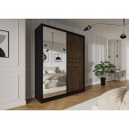 Schiebeschrank Trend 9 200 Schwarz Matt + Eiche Lefkas