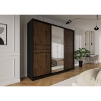 Schiebeschrank Trend 9 250 Schwarz Matt + Eiche Lefkas