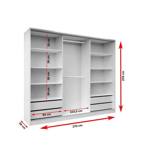 Schiebeschrank Matt 270 Graphit