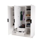 Schwenktürschrank Nello Lamellen mit Spiegel 150