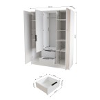 Schwenktürschrank Nello Lamellen mit Spiegel 150