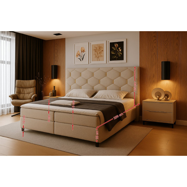 Kontinentales Bett Terra 17 Gold – Auswahl an Stoffen