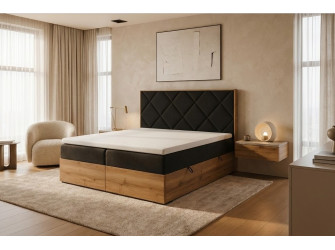 Kontinentales Bett Terra 16 Eiche Wotan – Auswahl an Stoffen