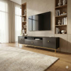 RTV-Schrank Mell Schwarz Matt/Gold