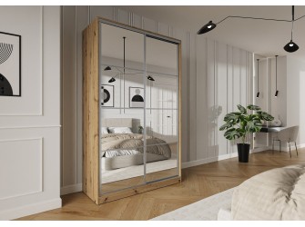 NETHERLANDS Schwebetürenschrank Trend 2 150 Weiß/Schwarz/Kastanie/Artisan Eiche/Graphit
