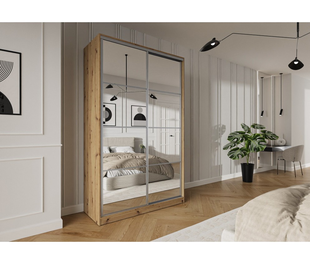 NETHERLANDS Schwebetürenschrank Trend 2 150 Weiß/Schwarz/Kastanie/Artisan Eiche/Graphit