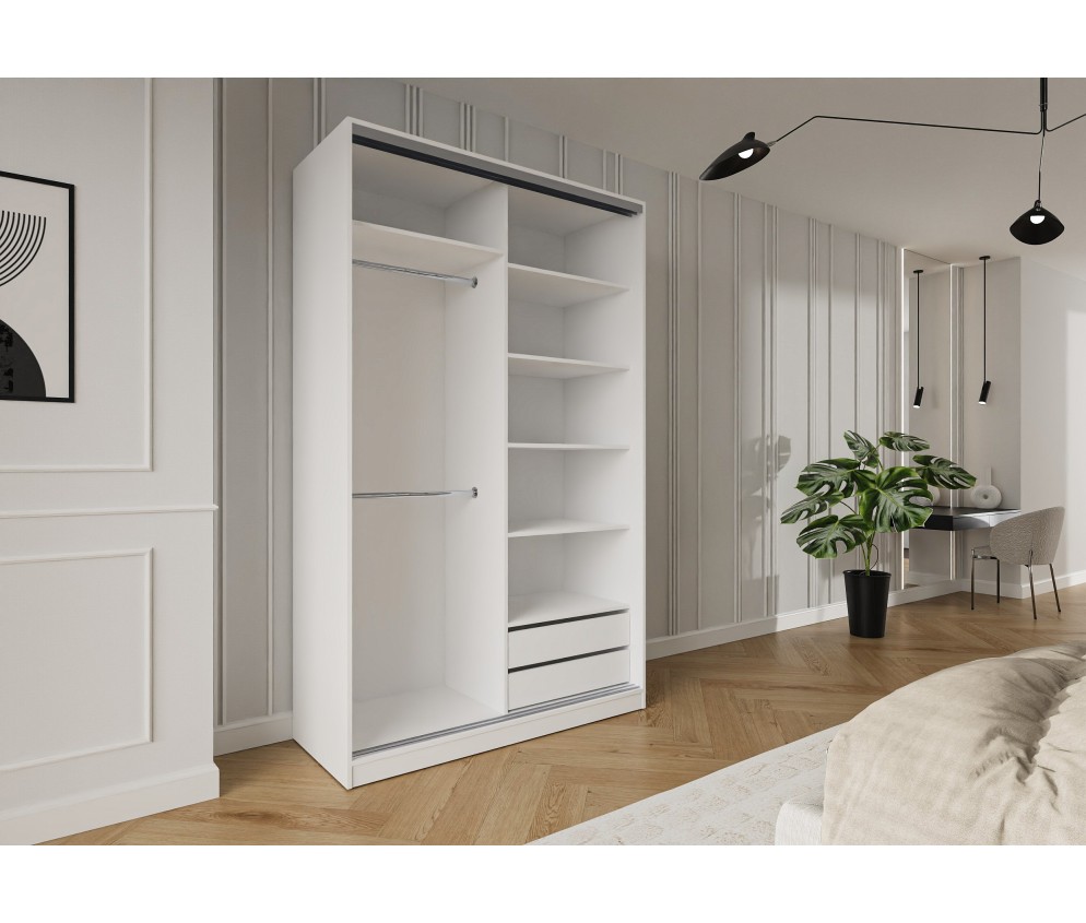 NETHERLANDS Schwebetürenschrank Trend 2 150 Weiß/Schwarz/Kastanie/Artisan Eiche/Graphit