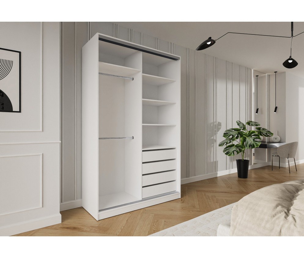 NETHERLANDS Schwebetürenschrank Trend 2 150 Weiß/Schwarz/Kastanie/Artisan Eiche/Graphit