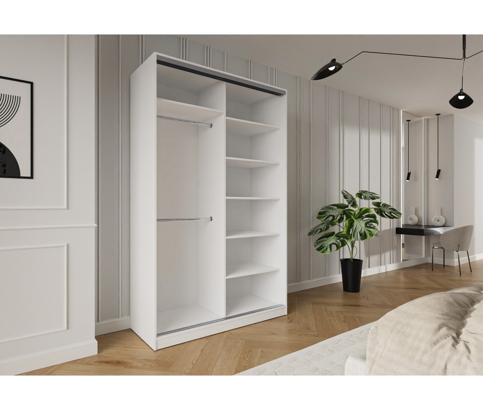 NETHERLANDS Schwebetürenschrank Trend 2 150 Weiß/Schwarz/Kastanie/Artisan Eiche/Graphit