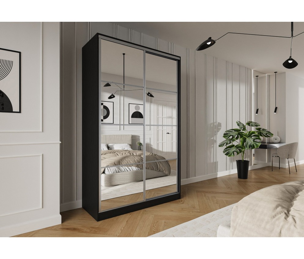 NETHERLANDS Schwebetürenschrank Trend 2 150 Weiß/Schwarz/Kastanie/Artisan Eiche/Graphit