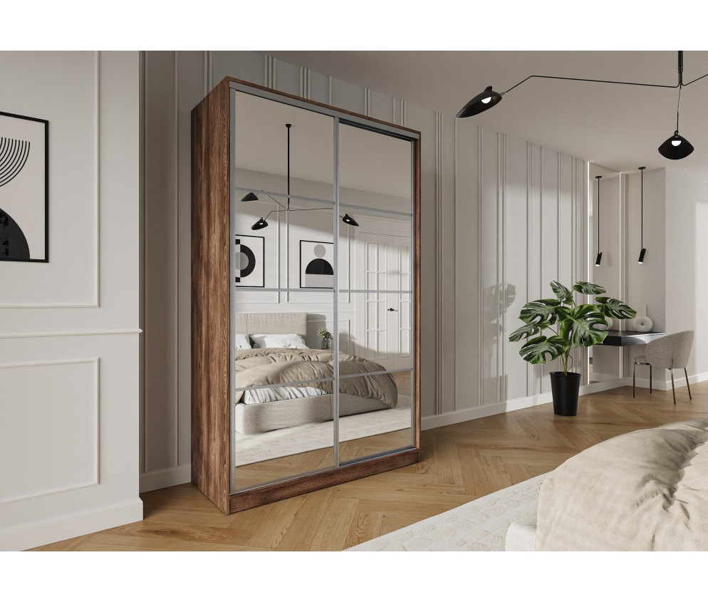 NETHERLANDS Schwebetürenschrank Trend 2 150 Weiß/Schwarz/Kastanie/Artisan Eiche/Graphit