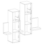 Hängende Vitrine mit Regal Tabo 04 Weiß/Beton