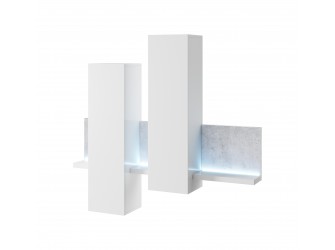 Hängende Vitrine mit Regal Tabo 04 Weiß/Beton