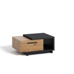 Couchtisch Ive 90 Schwarz Matt/Eiche Artisan